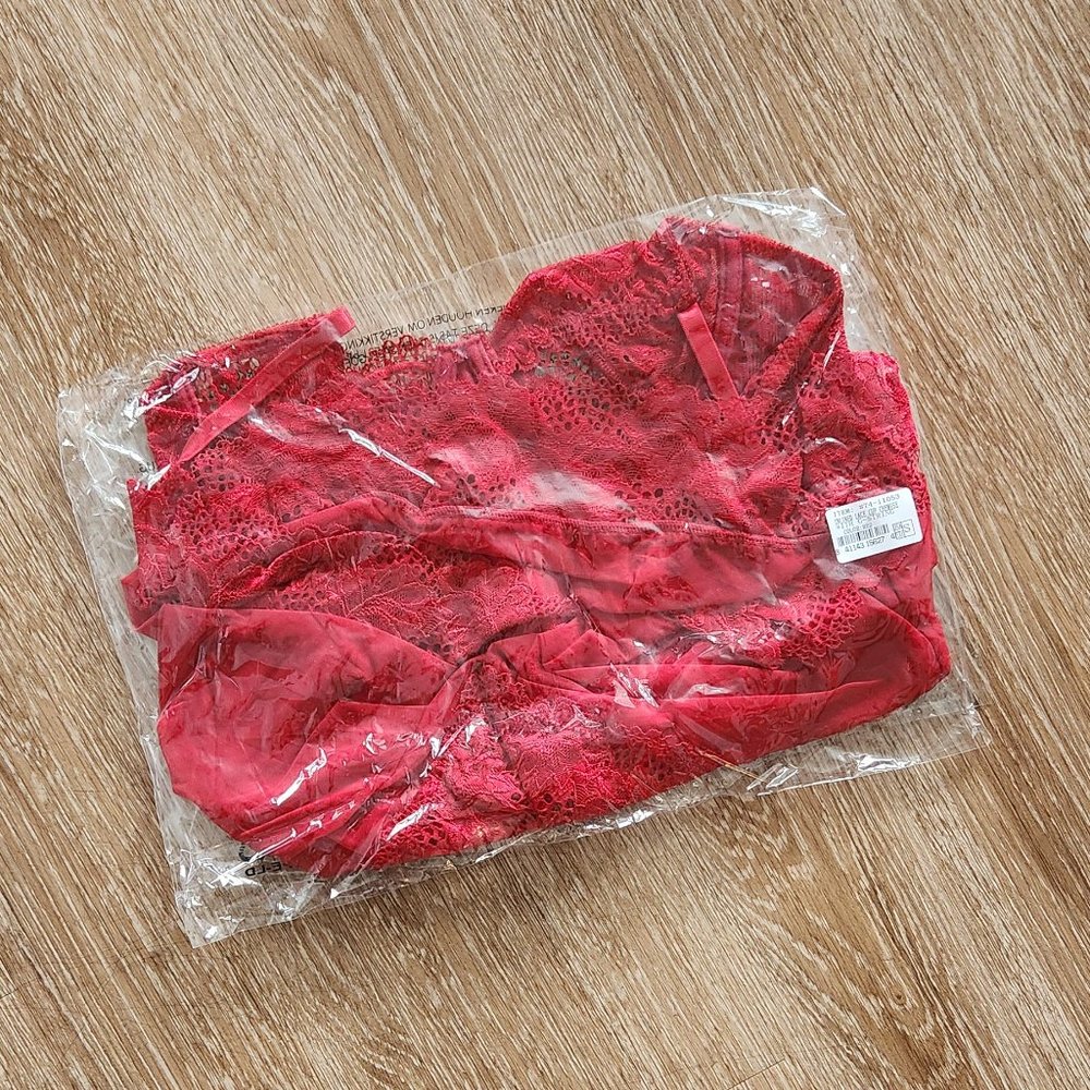 Lipstick Red Chemise Lingerie Set